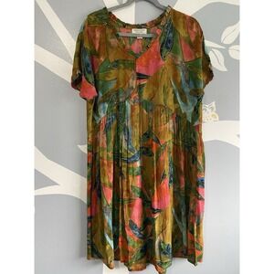 Orientique Naturally Australian Multicolored Tropical Floral Dress M Oversized